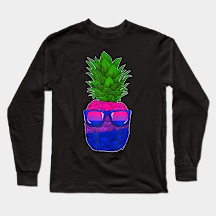 Bisexual Pineapple Sunglasses LGBT-Q Subtle Bi Pride Flag Long Sleeve T-Shirt